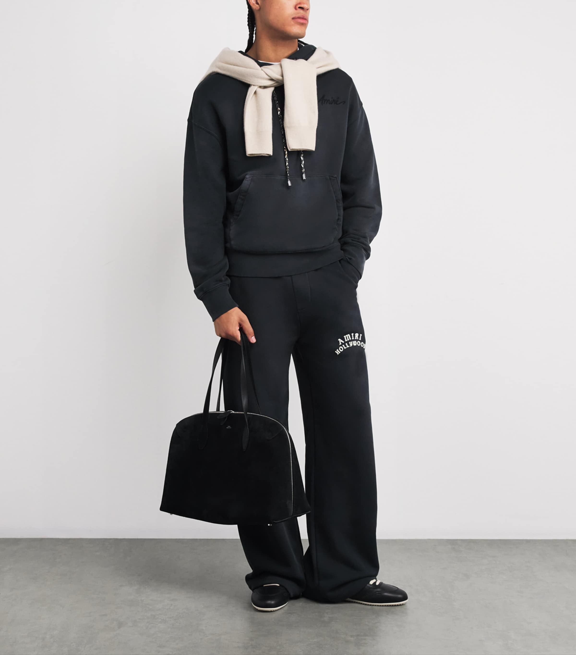 AMIRI Black Cotton Bleach Bandana Hoodie