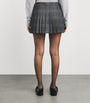 Pleated Check Mini Skirt GREY