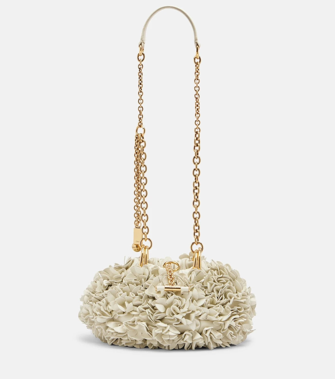Chloé - Chloé Plissé floral leather shoulder bag