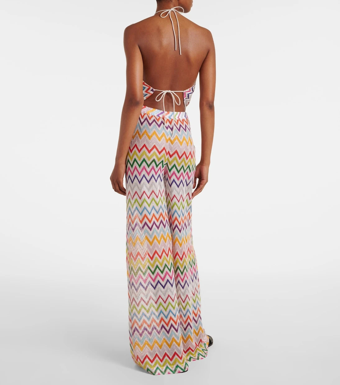 Missoni - Zigzag knitted open-back halterneck top