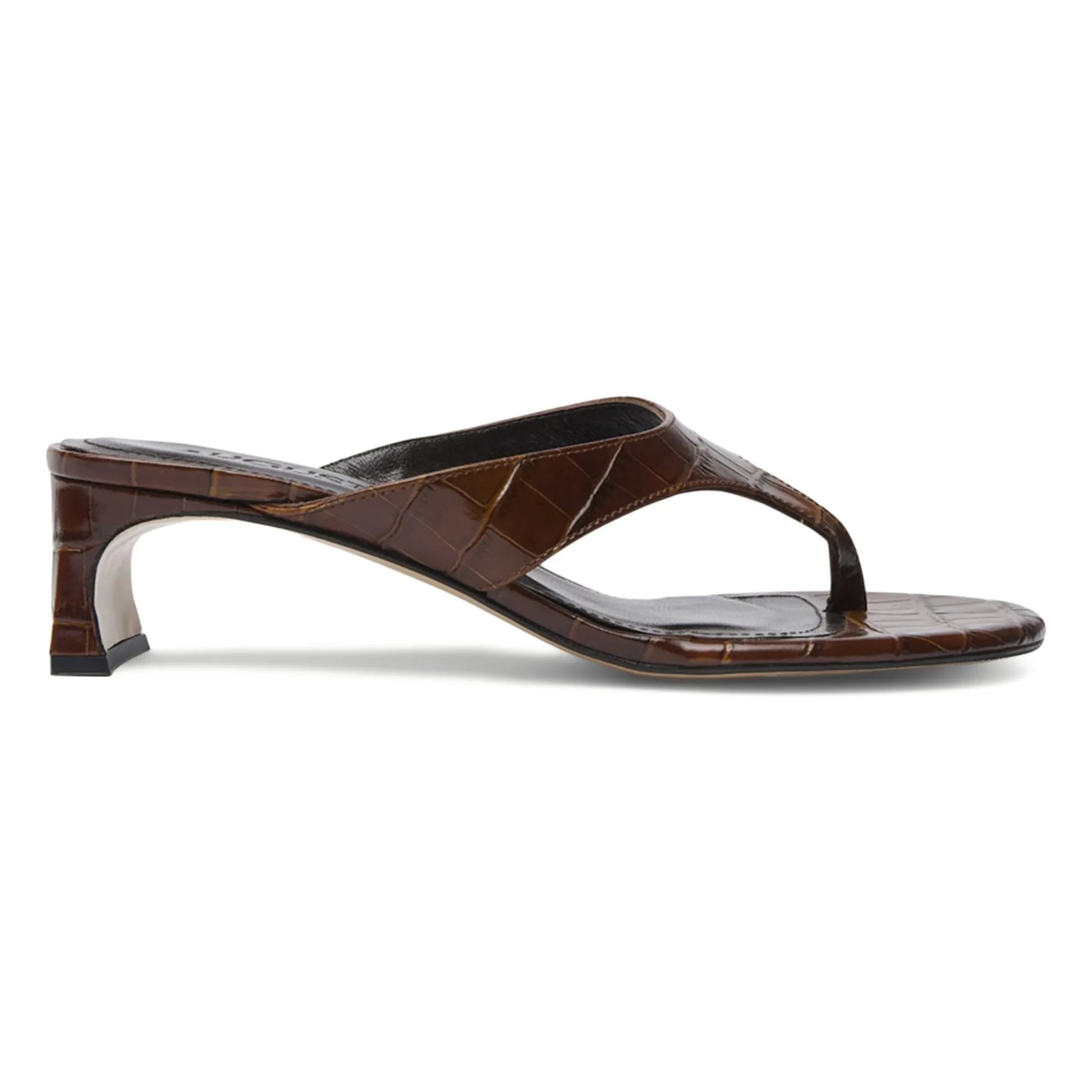 Augusta - Farah Crocodile Effect Sandals | Chocolate