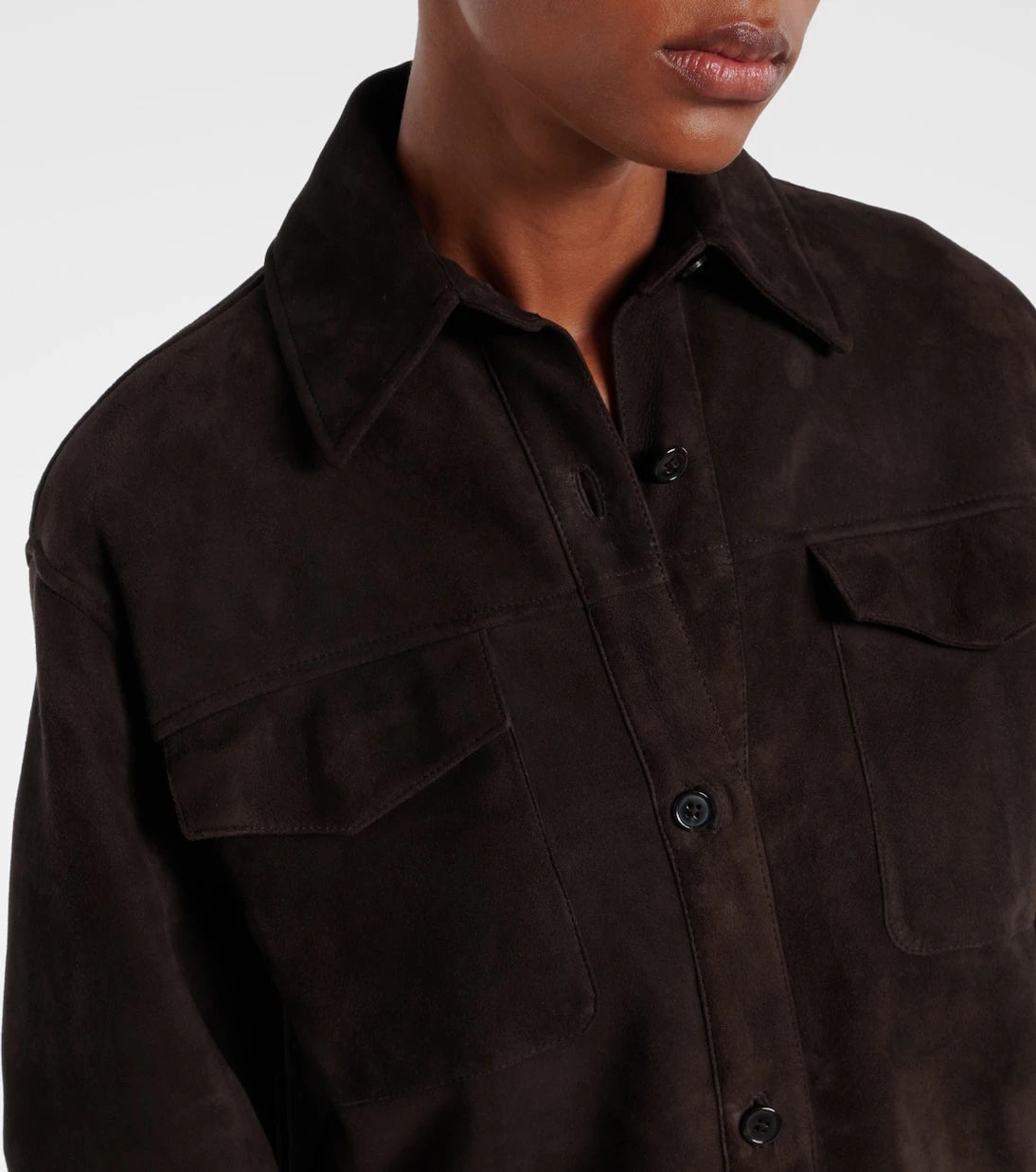 The Row - Gwena suede overshirt