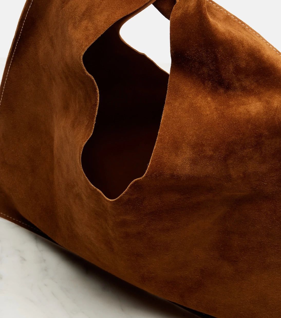 The Row - Bindle Small suede tote bag