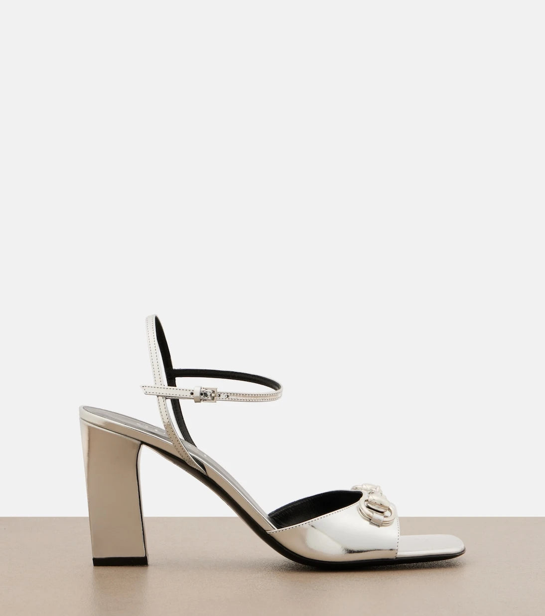 Gucci - Signora Horsebit metallic leather sandals