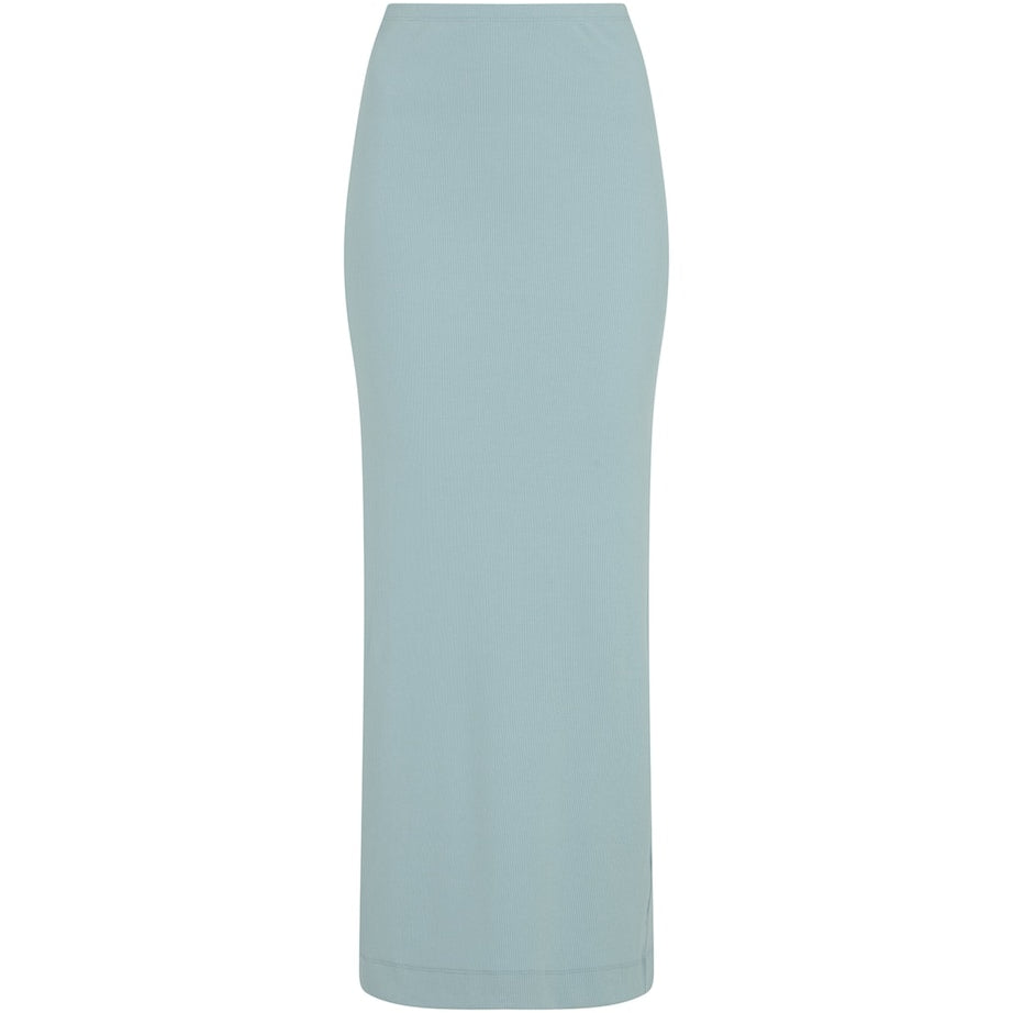 ÉTERNE Blue Ribbed Emma Maxi Skirt