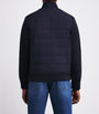 Paul & Shark Blue Wool Panelled Ribbed Zipped Sweater