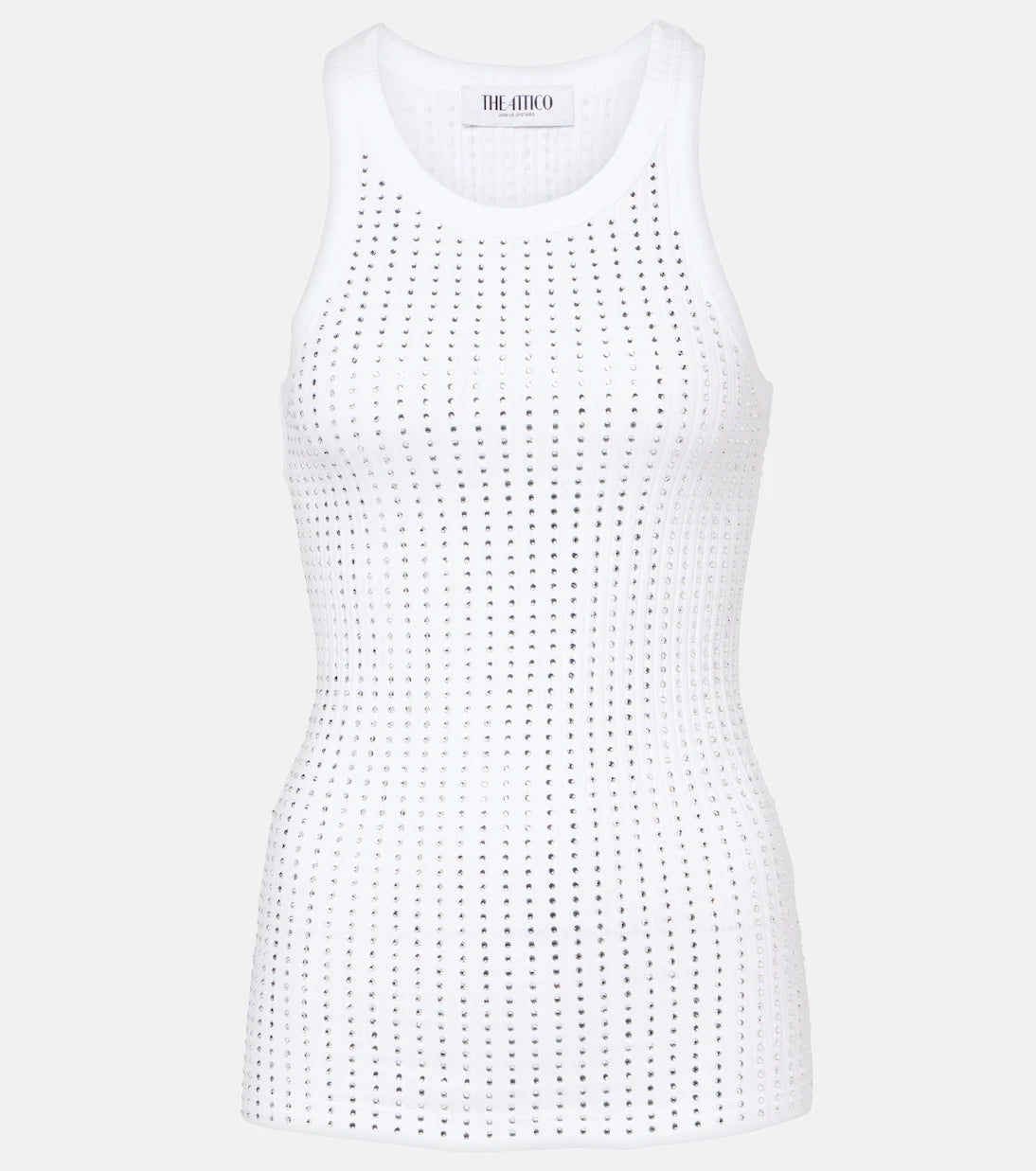 The Attico - Embellished cotton jersey top