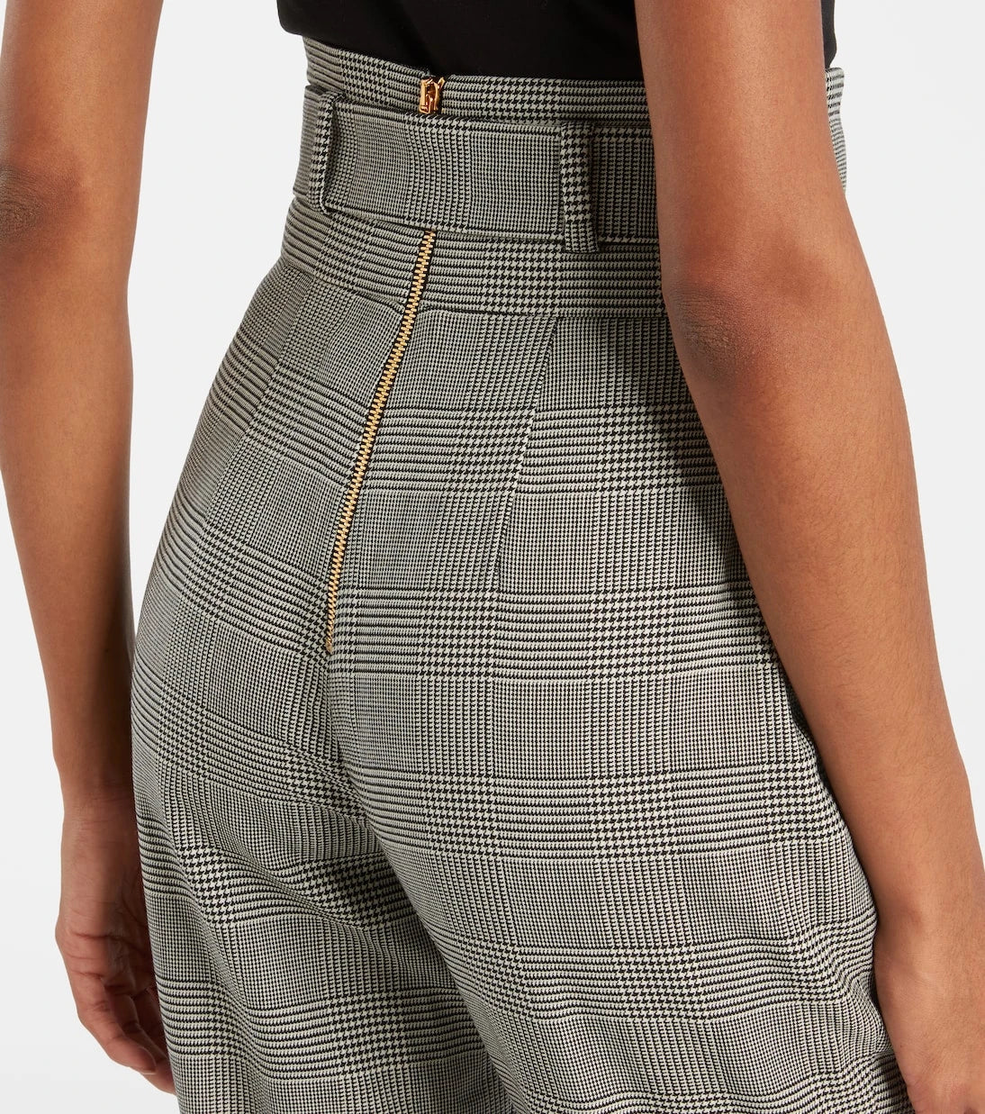 Balmain - Prince of Wales wool-blend slim pants