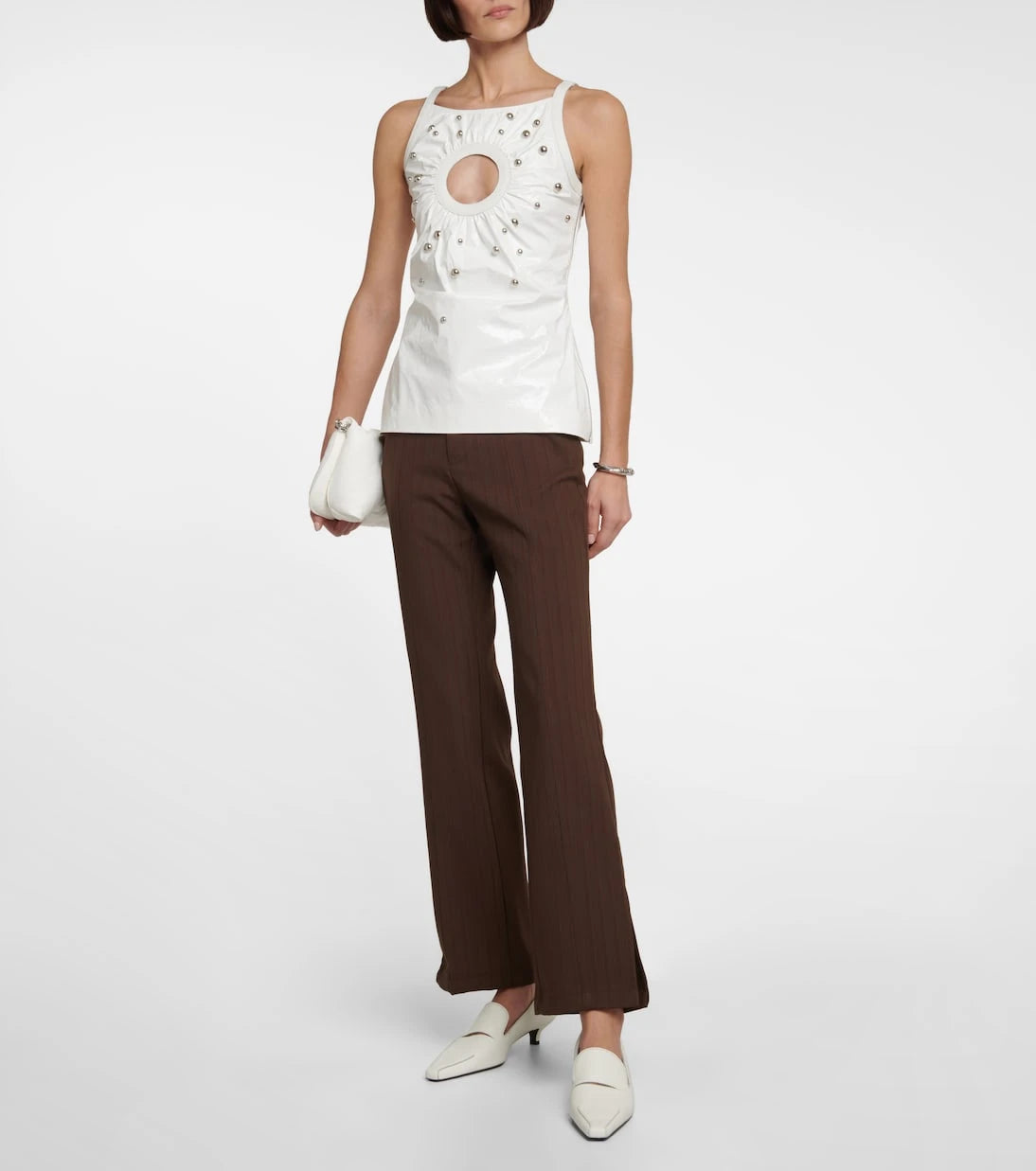 Jacques Wei - Embellished cutout tank top