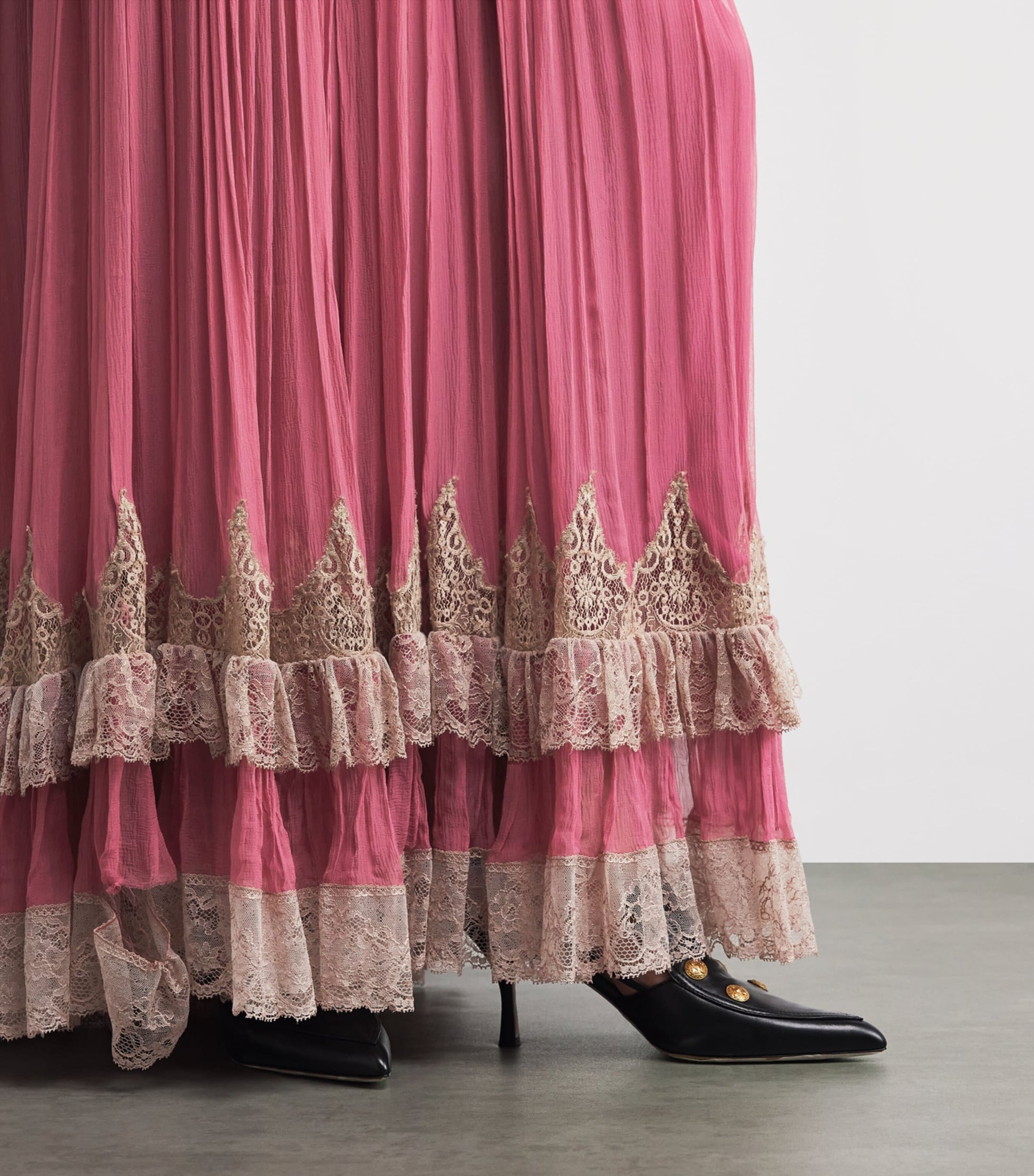 Chloé Red Puff-Sleeve Maxi Dress