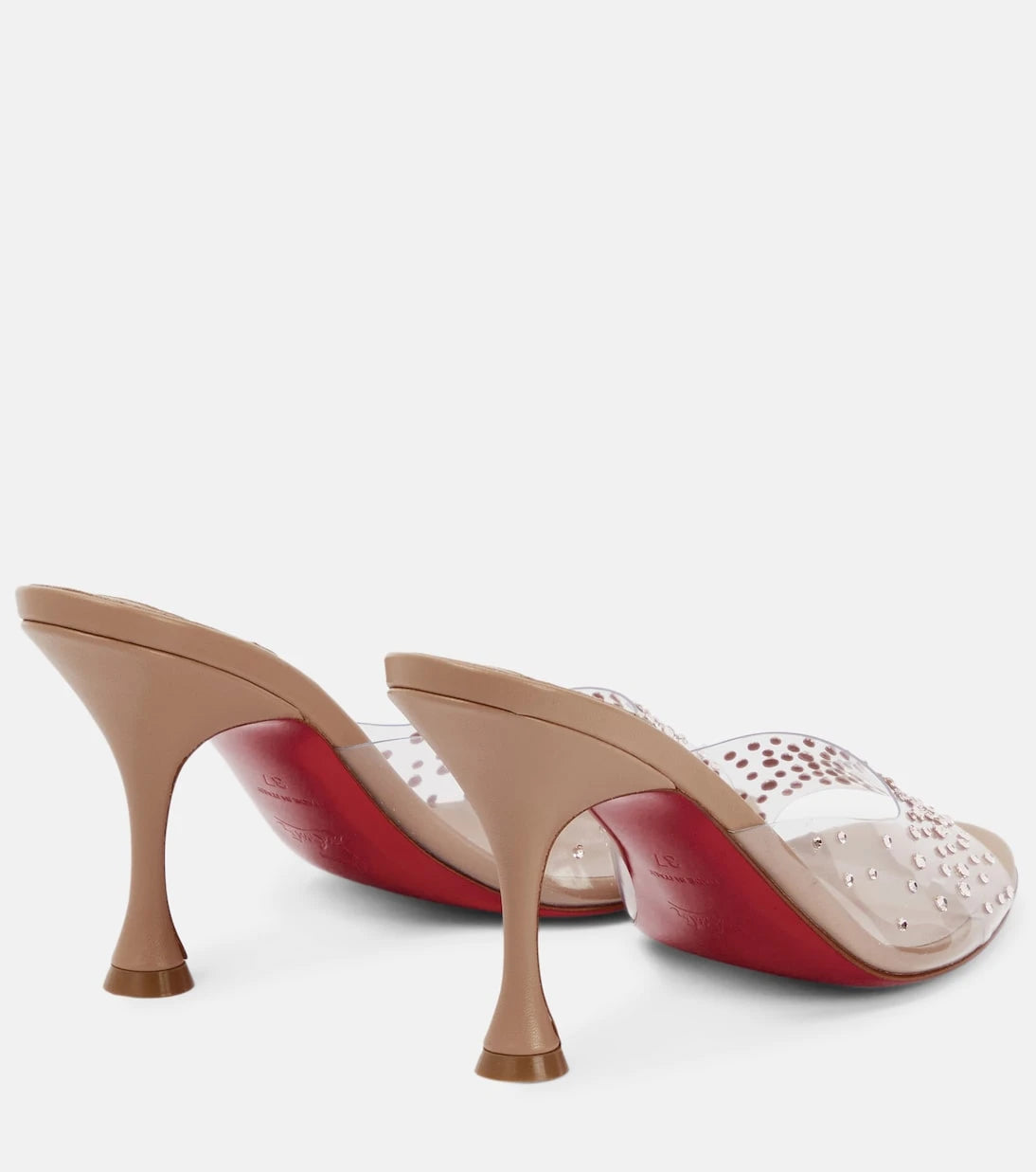 Christian Louboutin - حذاء ميول Nudes Degramule مزين بالترتر