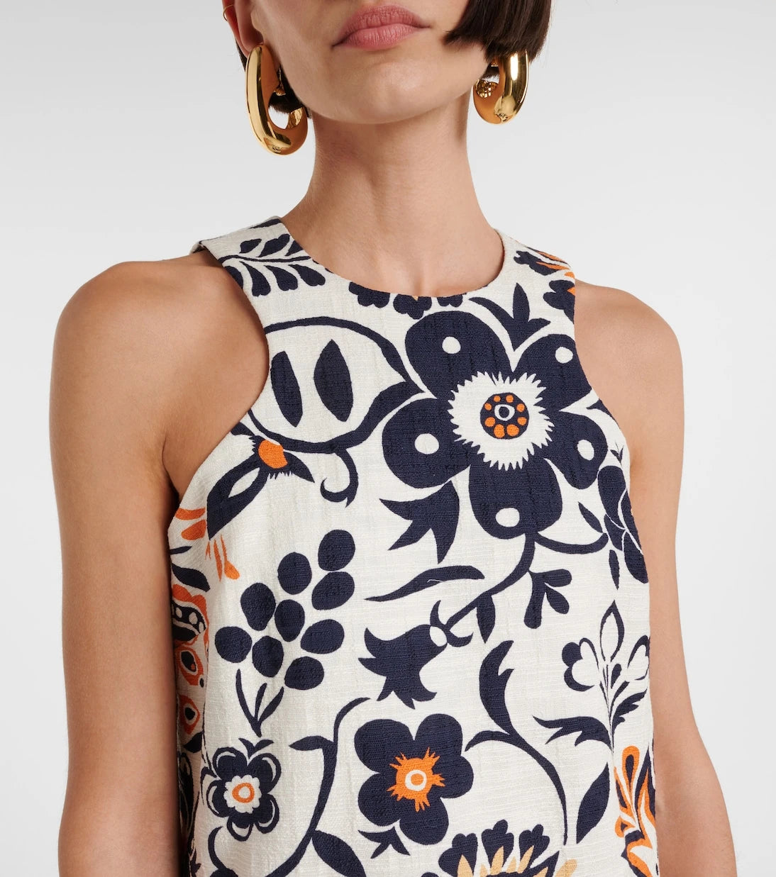 La DoubleJ - Racer printed cotton poplin minidress
