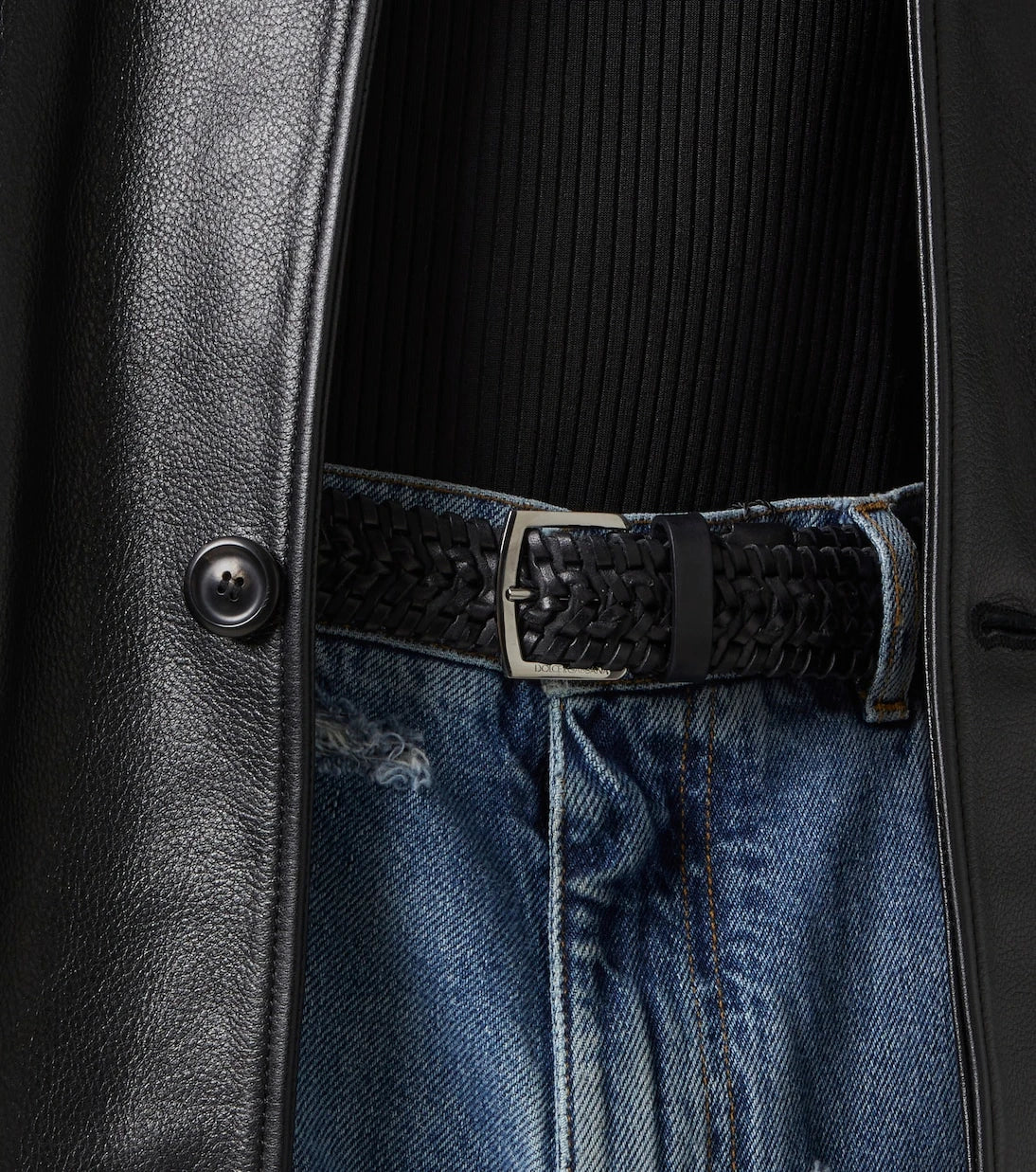 Dolce&Gabbana - Braided leather belt