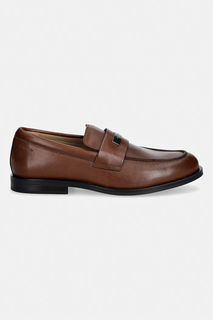 Calvin Klein мокасини мъжки от кожа ESS RUBBER LOAFER HW PLAQ VA LTH