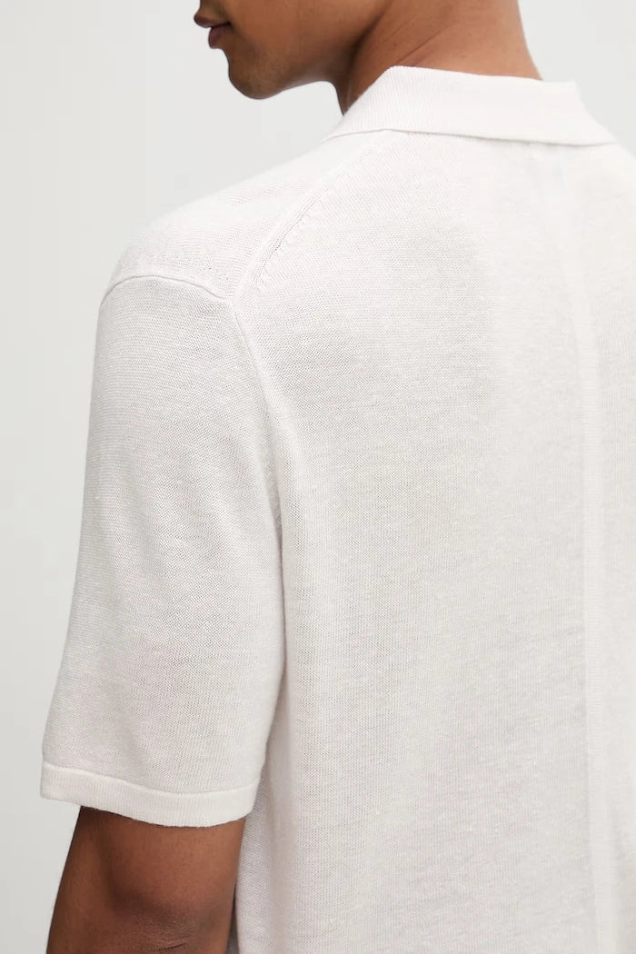 Calvin Klein erkek polo yaka kazak tipi tişört, keten karışımlı