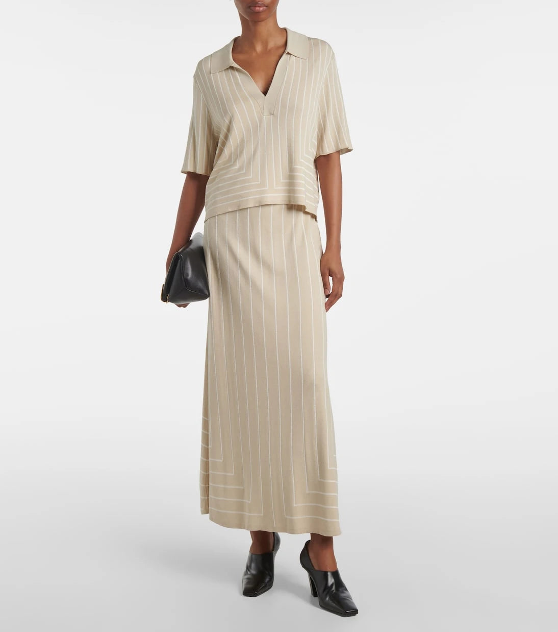 Joseph - Striped cotton and silk polo shirt