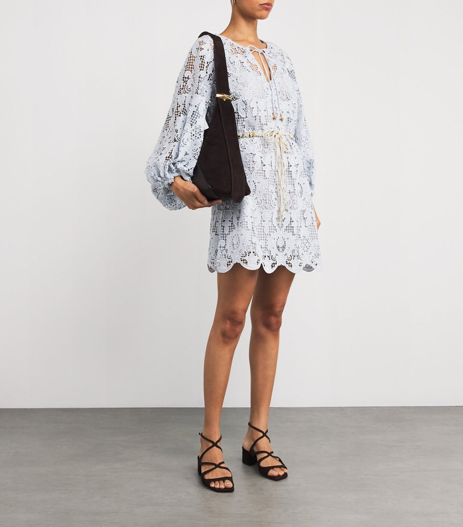 Zimmermann Blue Lace Coco Mini Tunic Dress