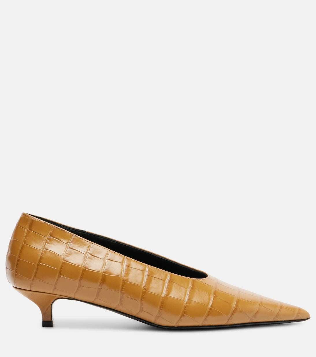 Toteme - 35 Croc-effect leather pumps