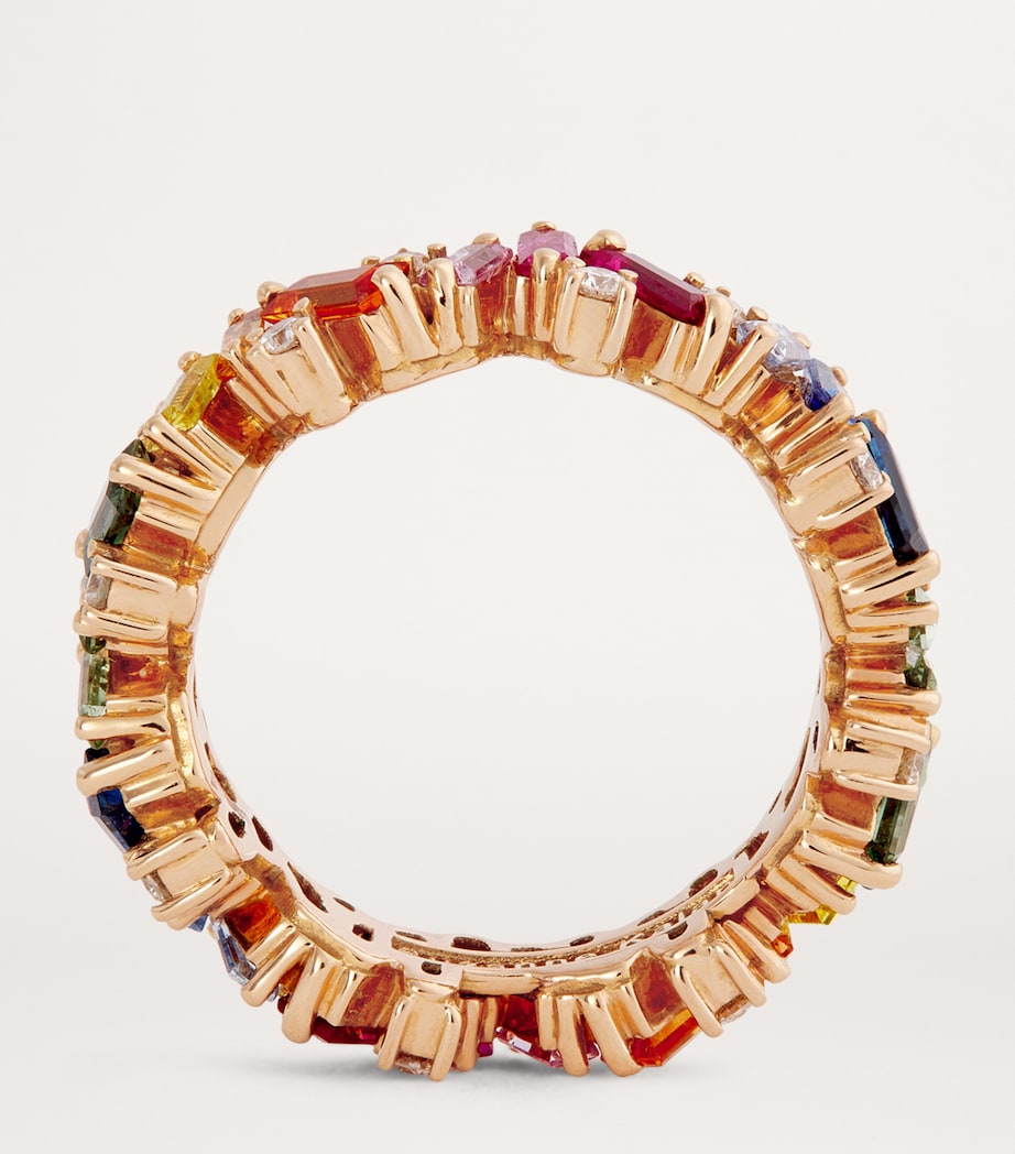 Rose Gold, Diamond and Sapphire Frenzy Eternity Ring