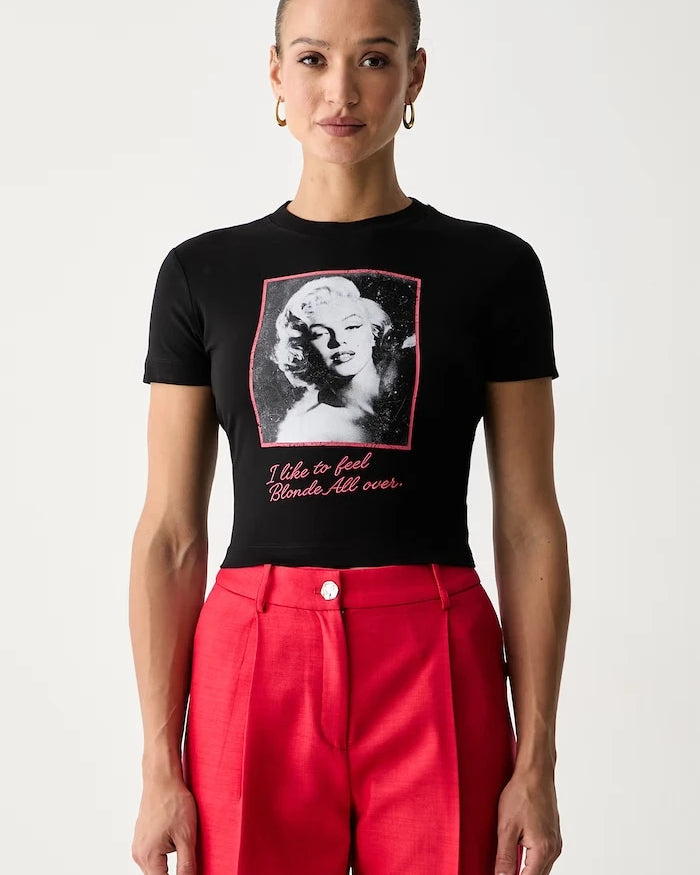 Guess Viskonlu Kadın Crop Top MARILYN MONROE