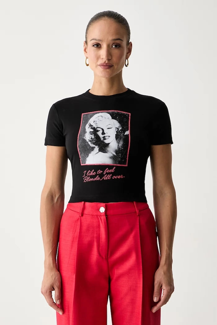 Guess Viskonlu Kadın Crop Top MARILYN MONROE