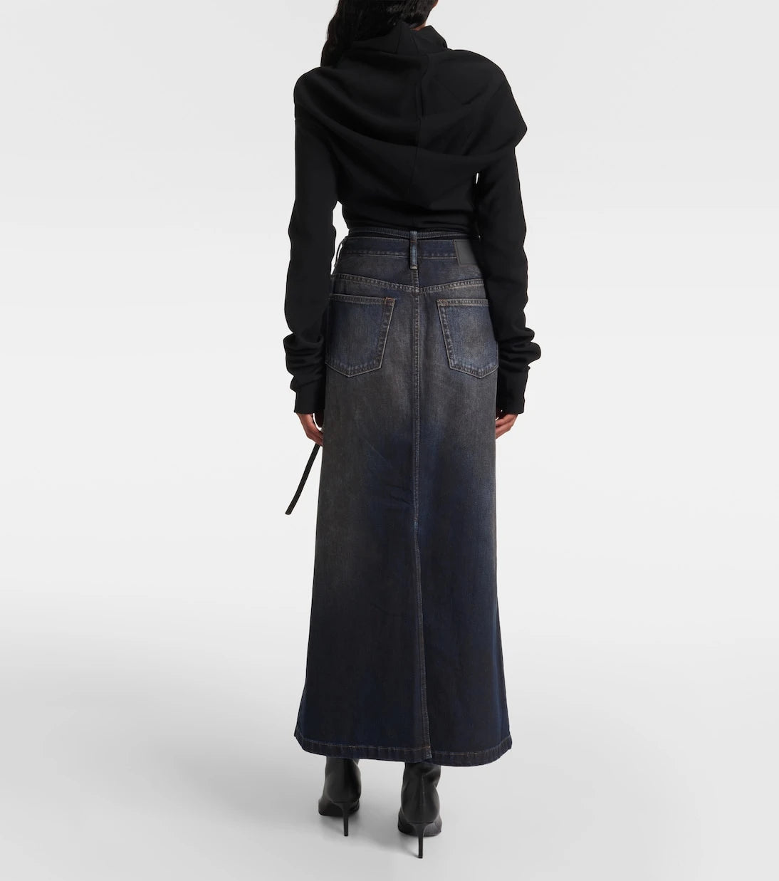 Acne Studios - تنورة تاليا الدنيم الطويلة