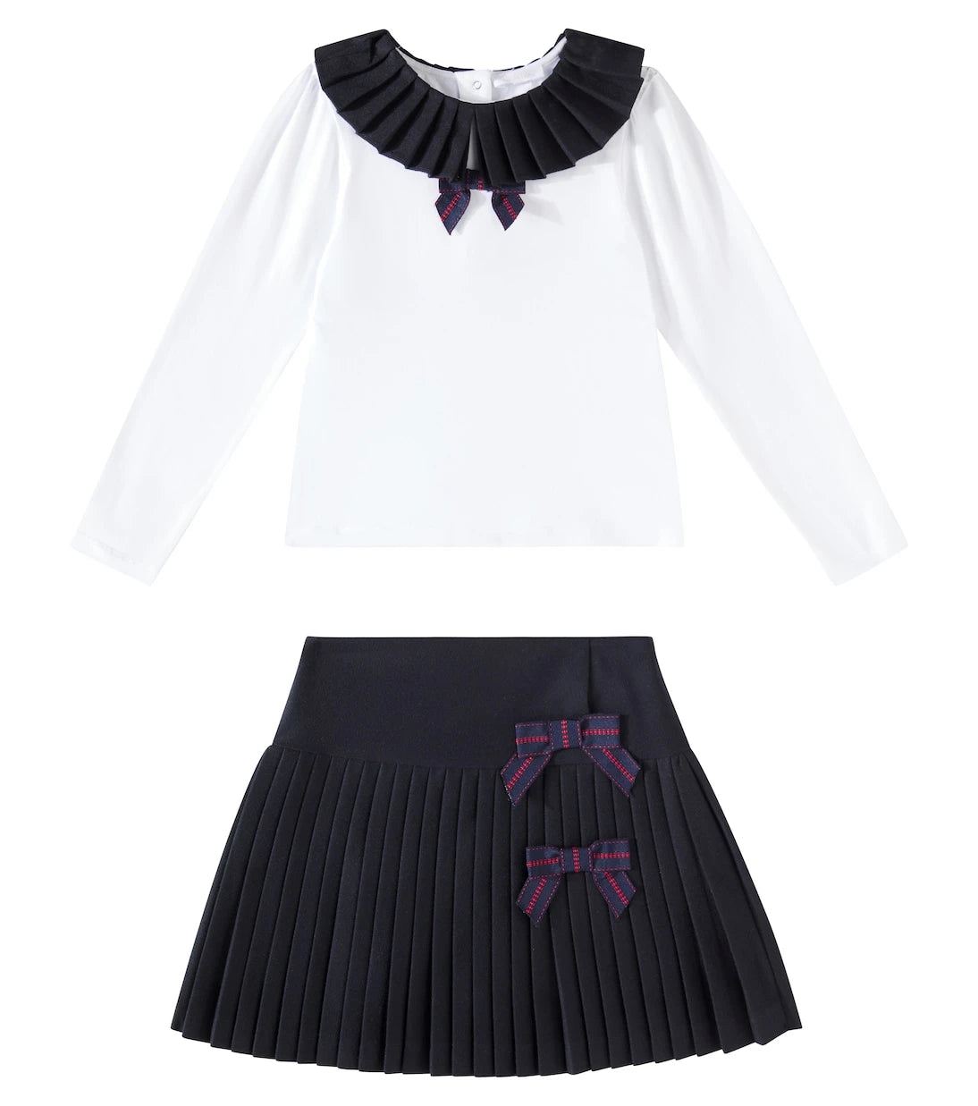 Patachou - Bow-detail top and skirt set