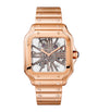 Large Rose Gold Santos de Skeleton Watch 28mm
