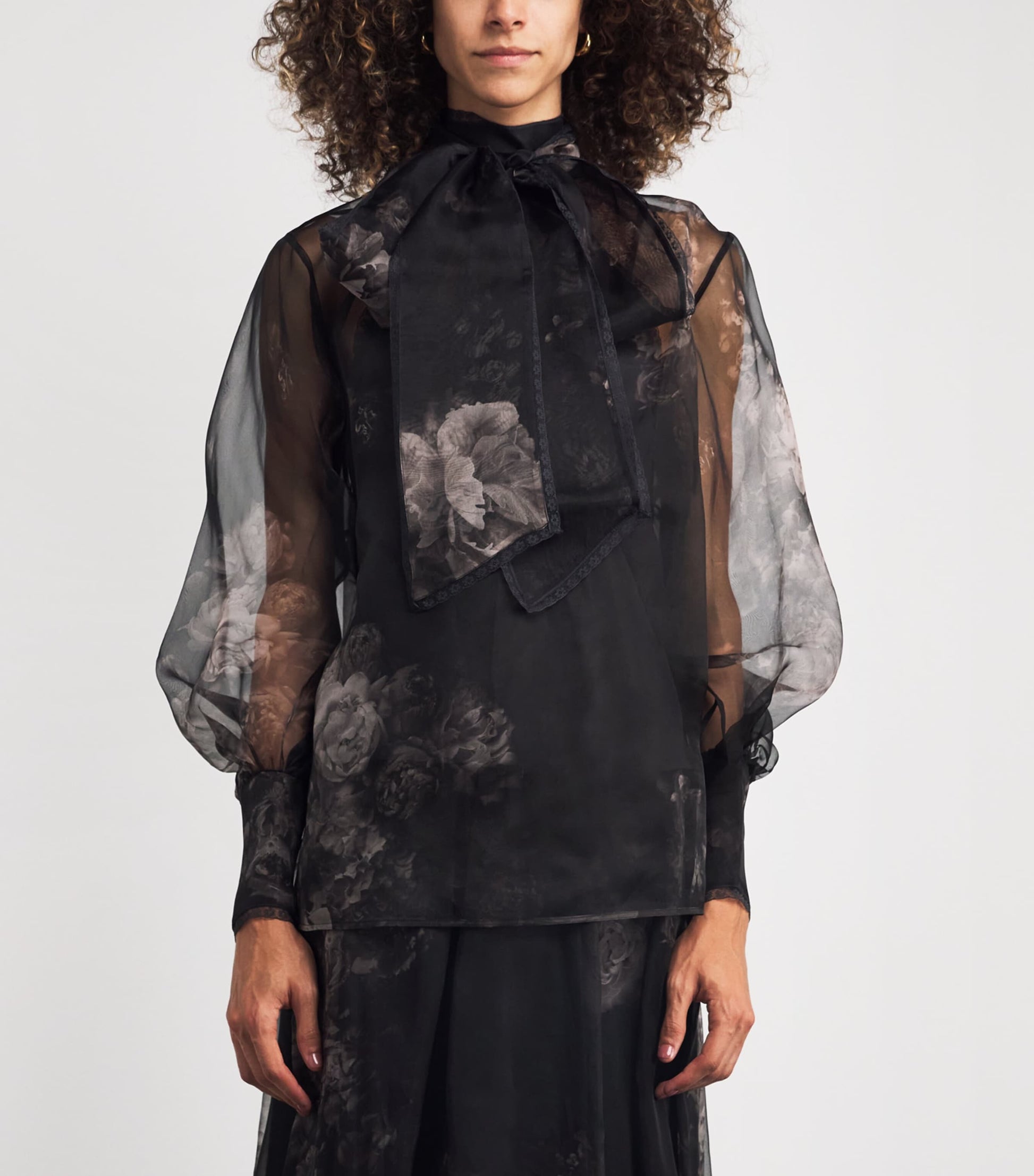 Zimmermann Black Silk Hypnotic Pussybow Blouse