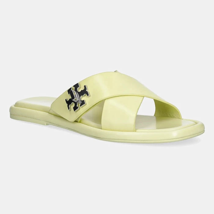 Tory Burch T Lock Cross Band Slide Deri Terlik