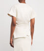 Róhe White Draped Short-Sleeve Top