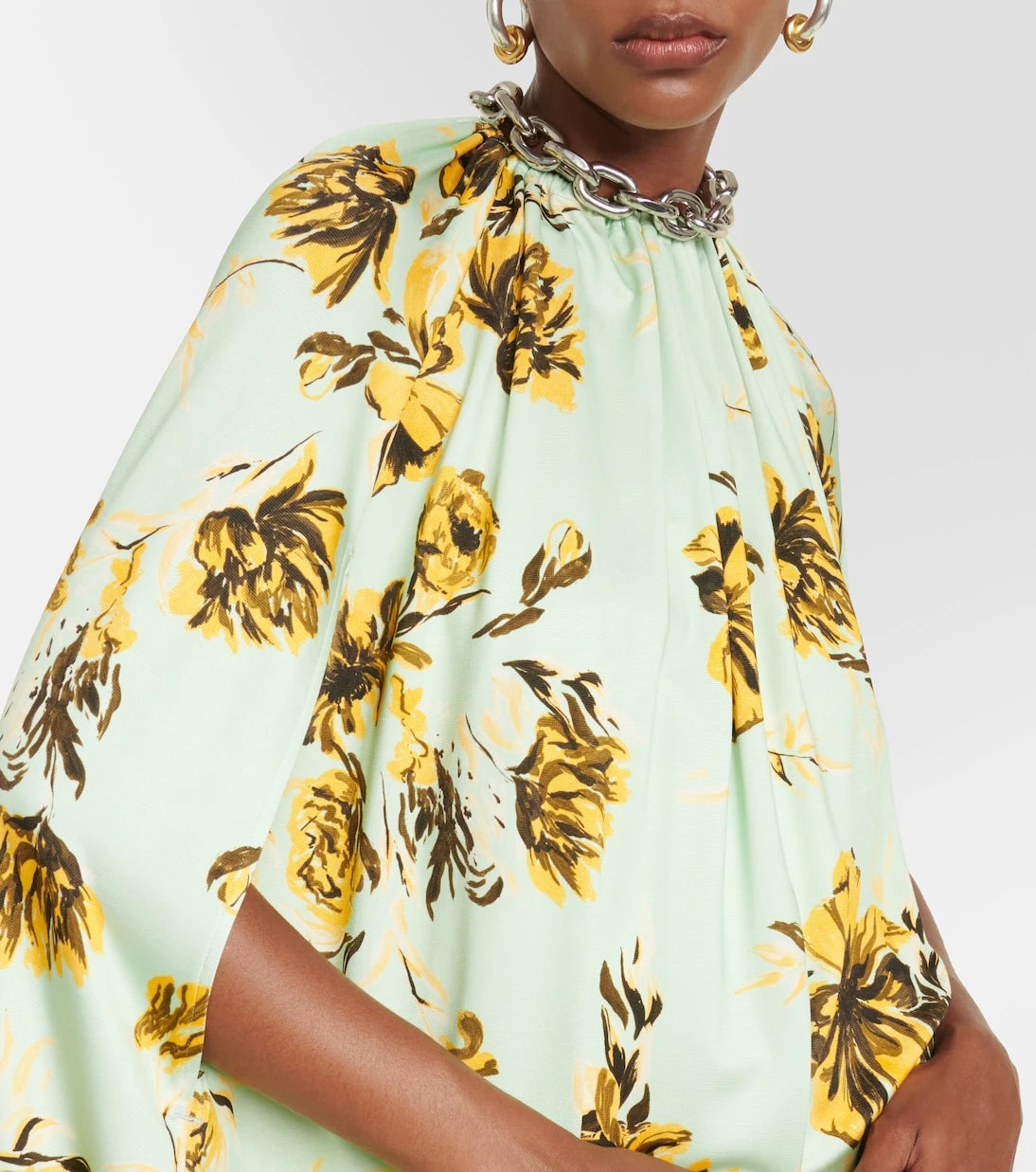 Jil Sander - Floral caped midi dress