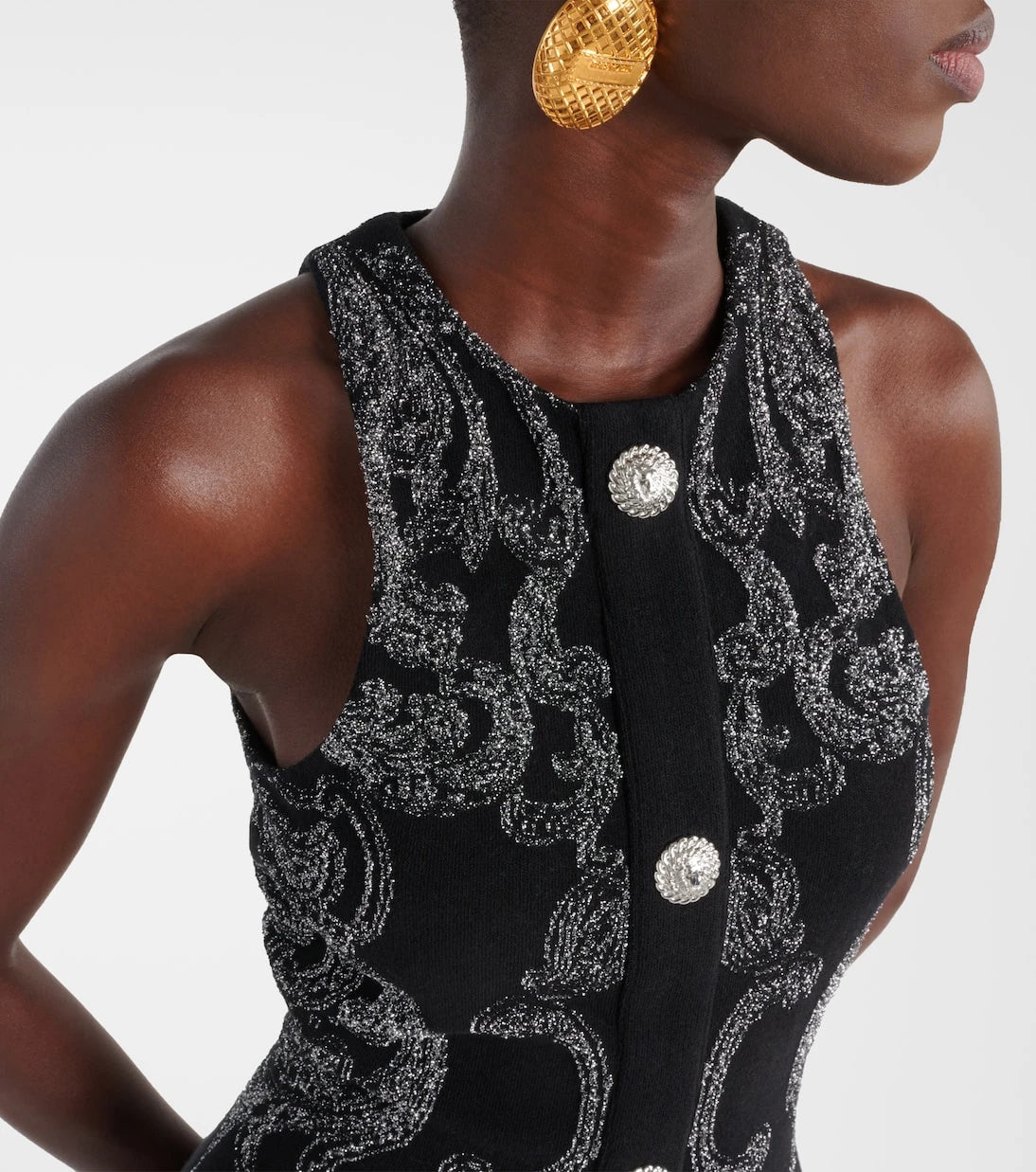 Balmain - Paisley jacquard Lurex® minidress