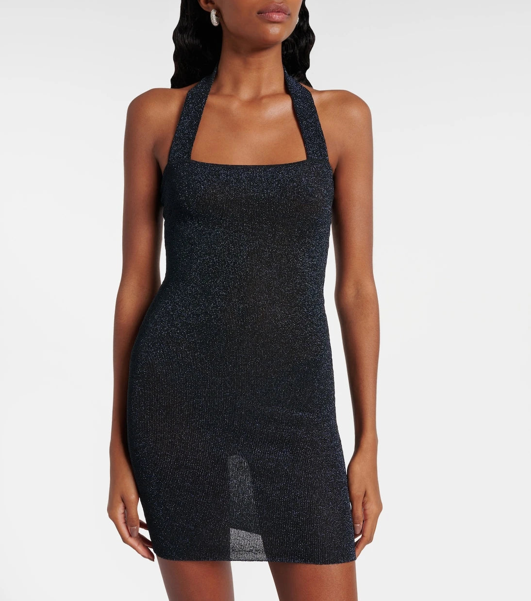 Aya Muse - Gathered lamé minidress