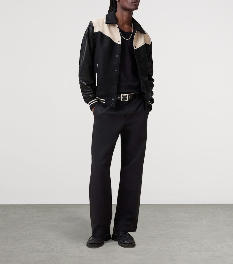 Multi Leather-Trim Endleton Bomber Jacket