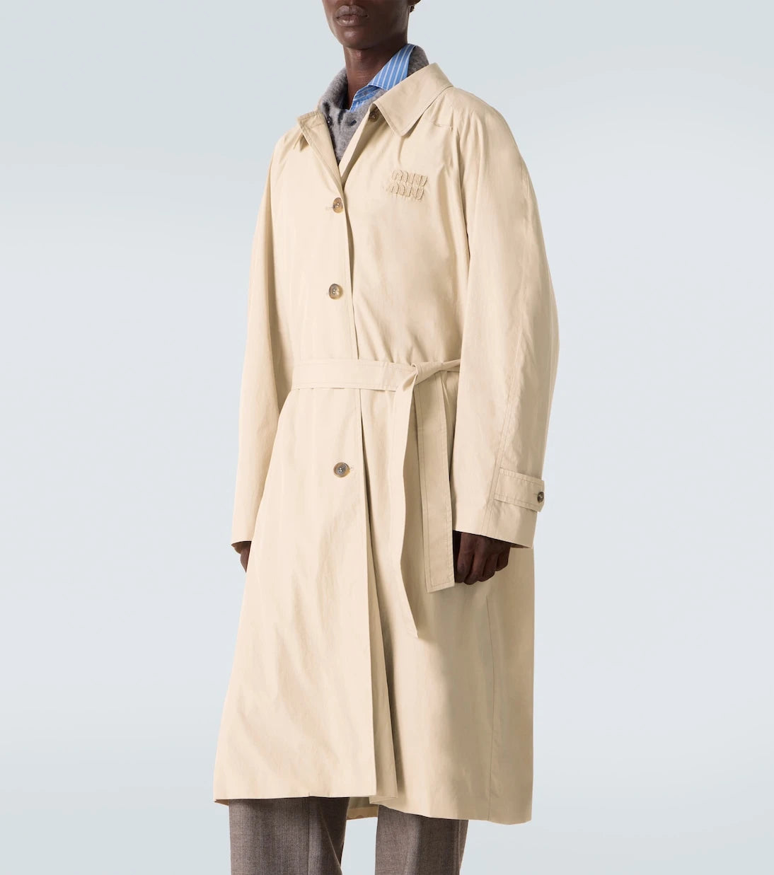 Miu Miu - Logo cotton gabardine trench coat