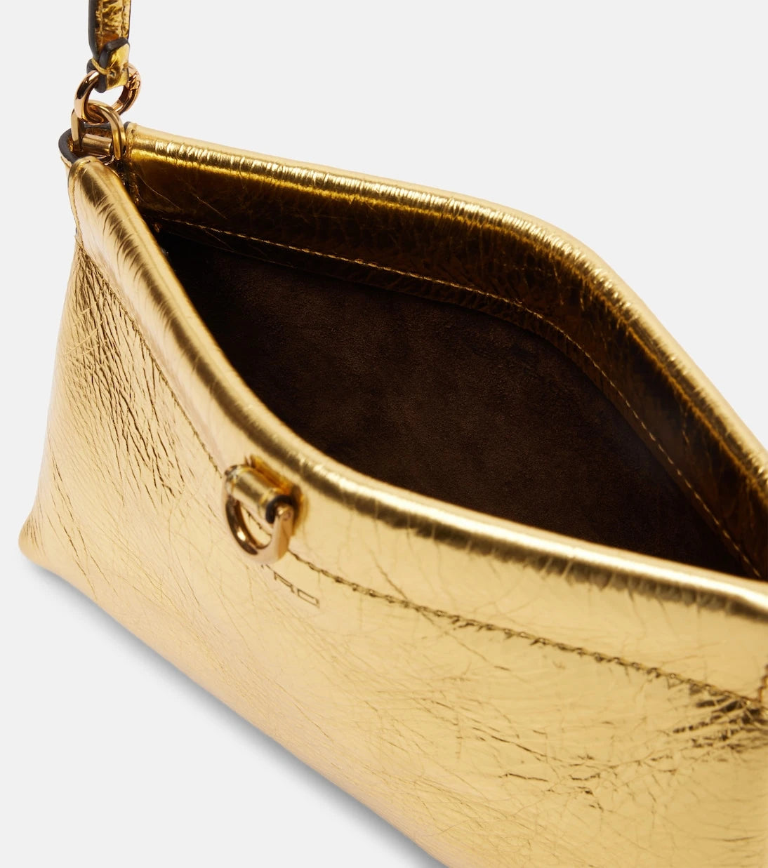 Etro - Talk Small metallic leather clutch