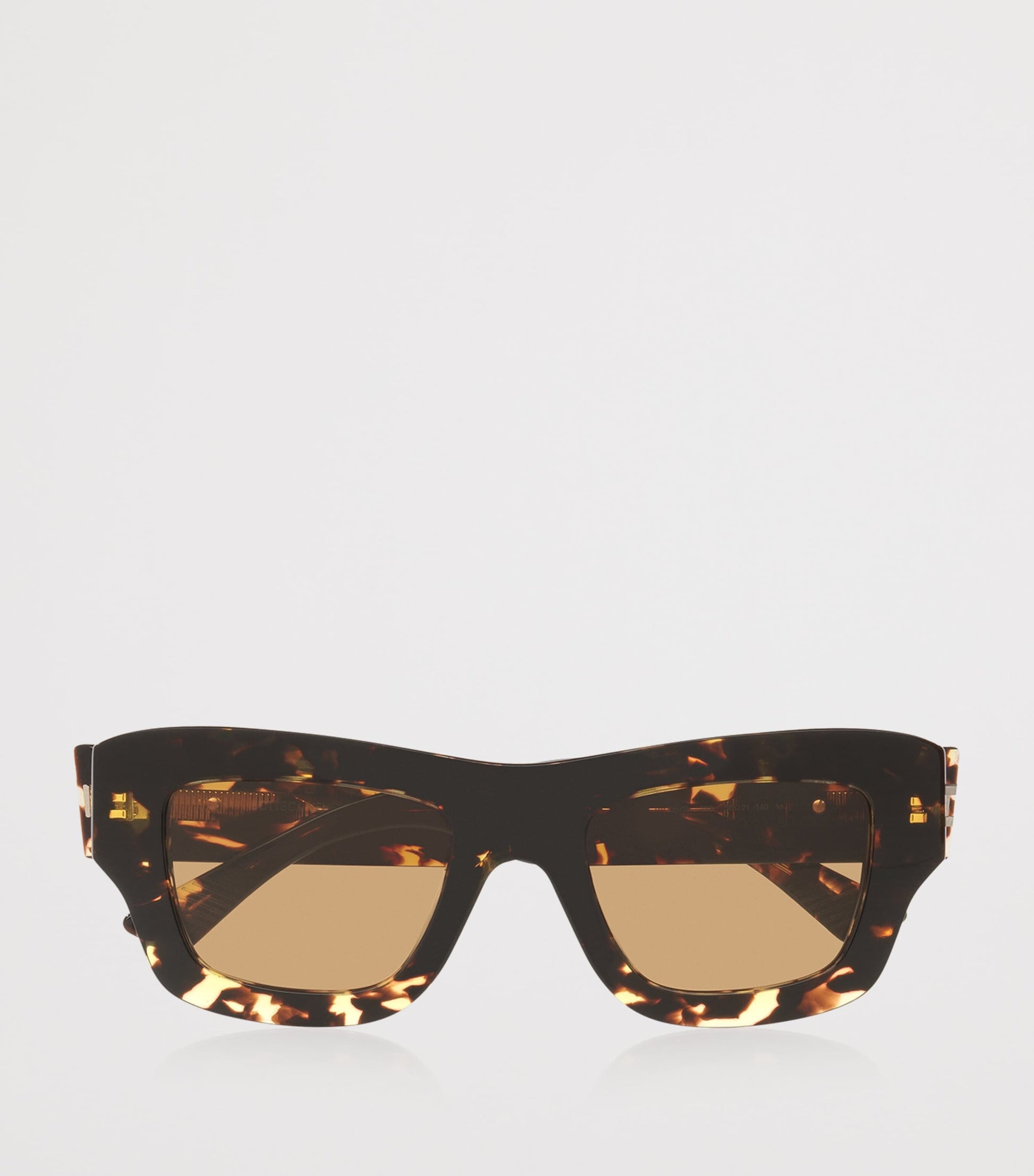 Bottega Veneta Brown Acetate Ultra-Thin Squared Sunglasses