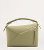 LOEWE Green Small Leather Puzzle Edge Top-Handle Bag