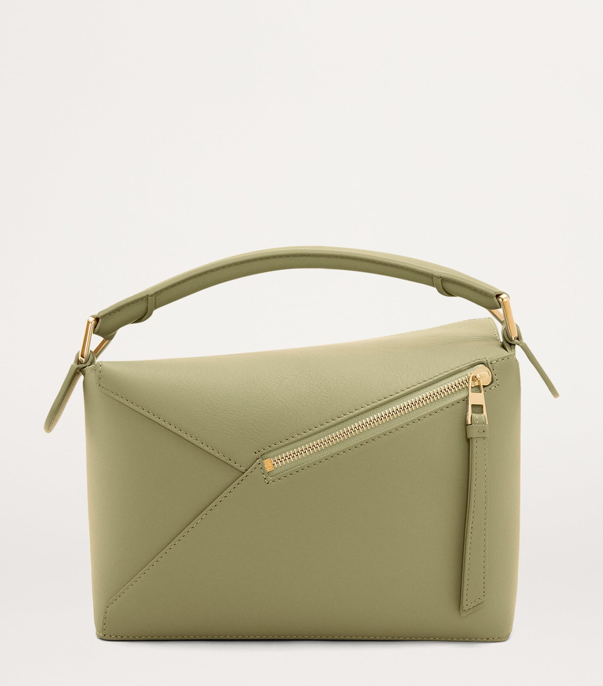 LOEWE Green Small Leather Puzzle Edge Top-Handle Bag