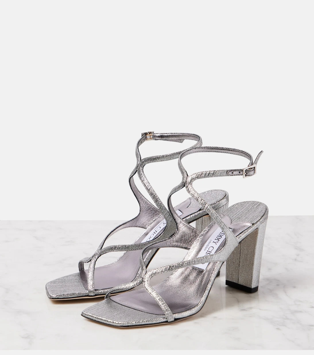 Jimmy Choo - Azie 85 metallic leather sandals