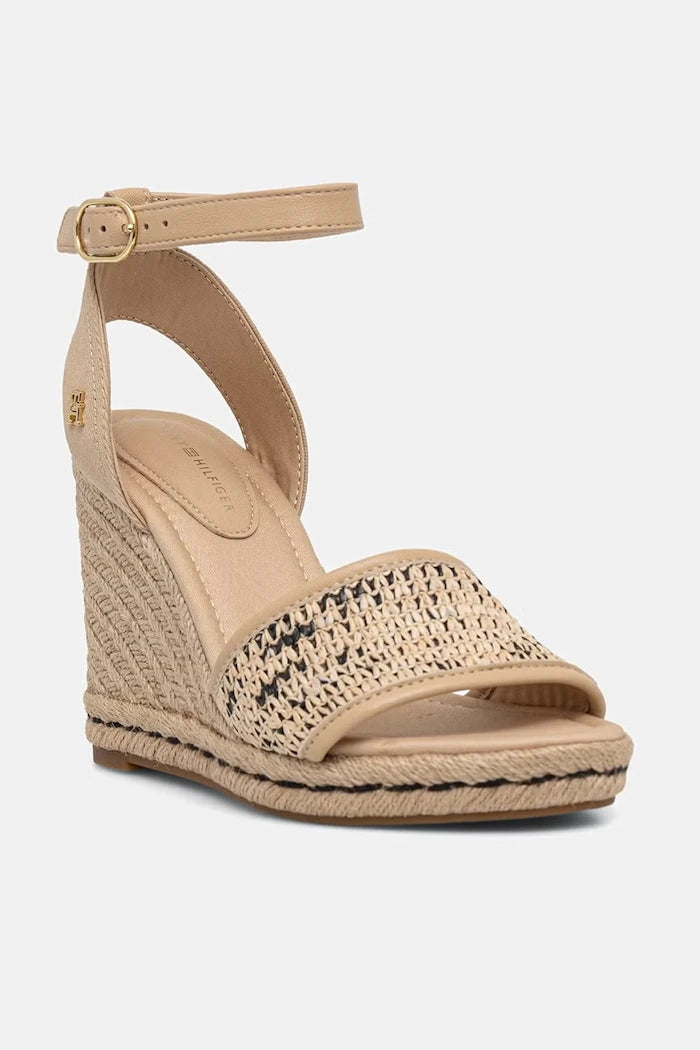 Tommy Hilfiger HIGH WEDGE ESPAD RAFFIA Sandalet