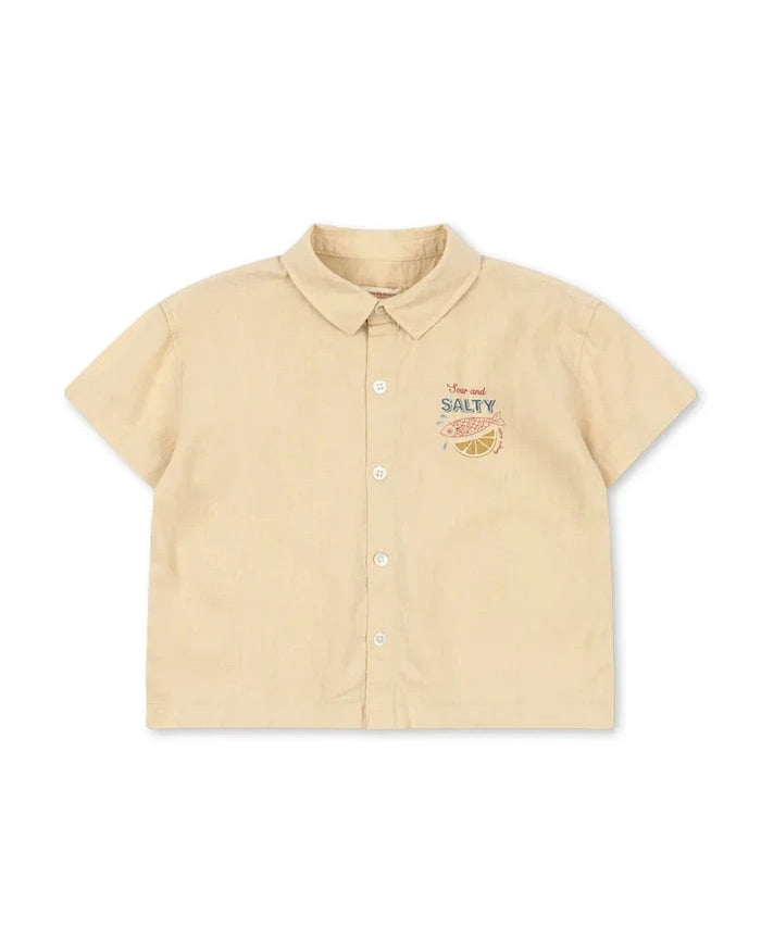 Детска ленена риза Konges Sløjd FRANZEN SS LINEN SHIRT