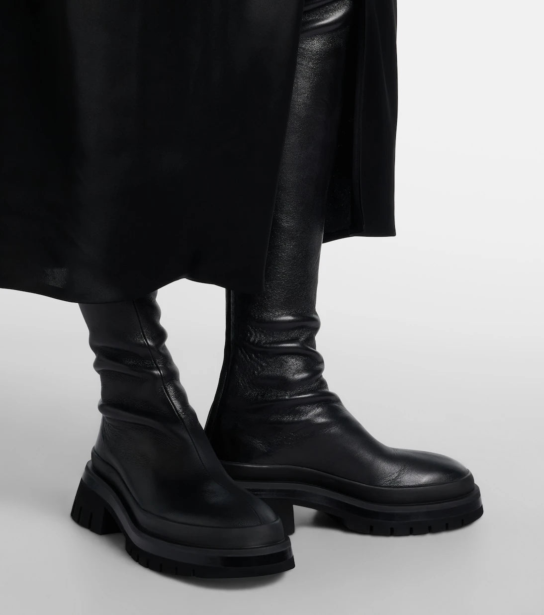 Khaite - Fallon leather over-the-knee boots