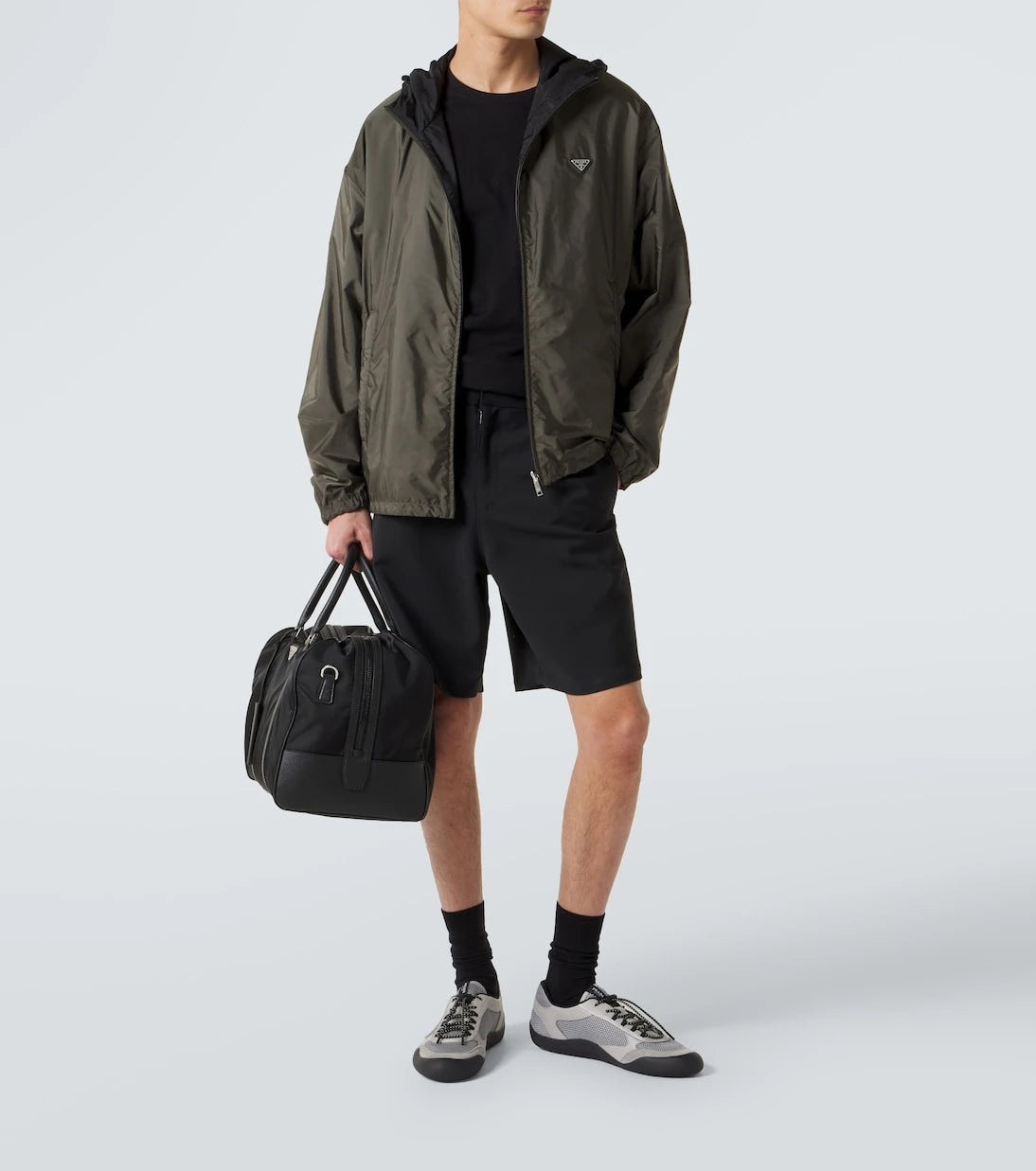 Prada - Speedrock leather-trimmed sneakers