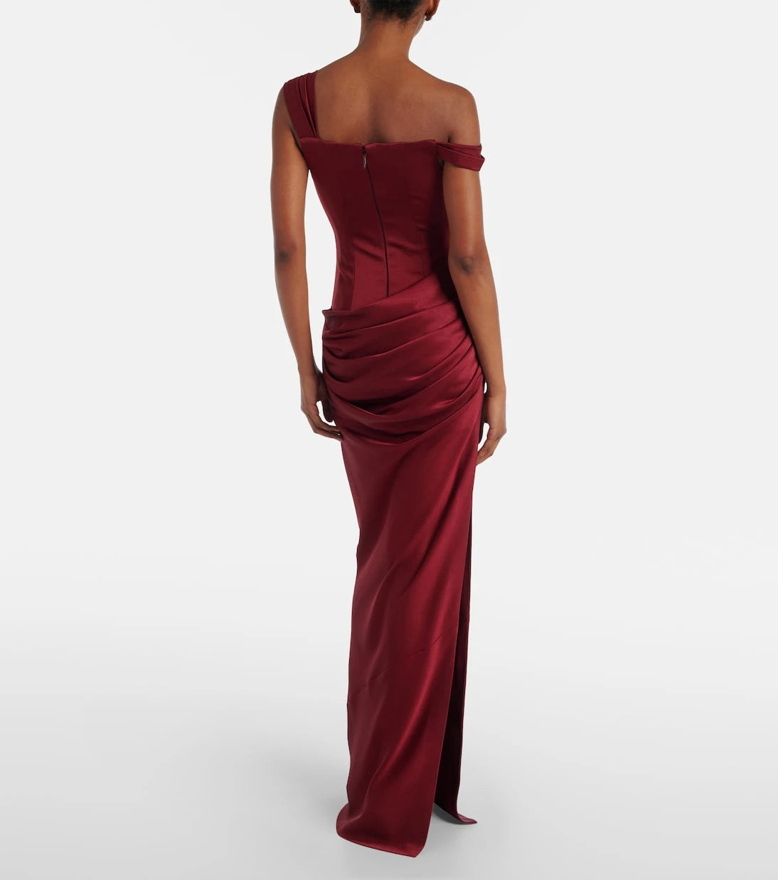 Alex Perry - Draped crêpe satin bustier gown