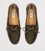 Bally Green Leather Pathy Boat Shoes