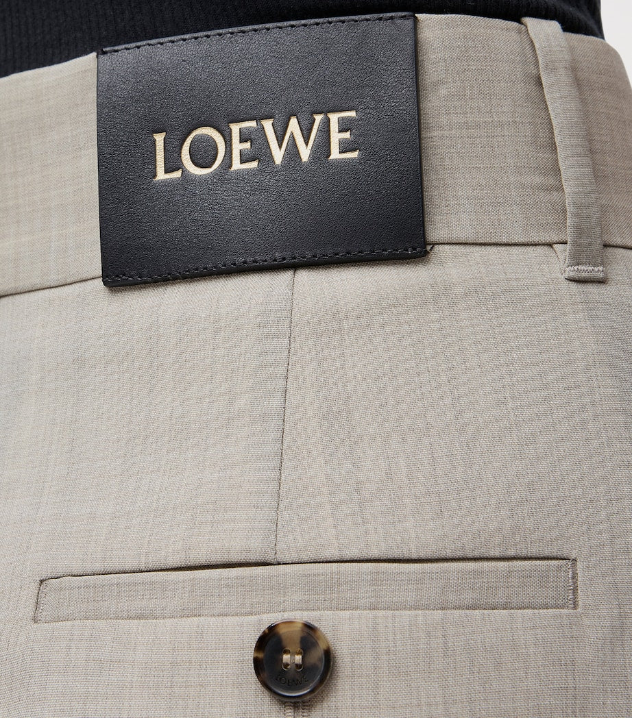 LOEWE Beige Wool Wrap Wide-Leg Trousers