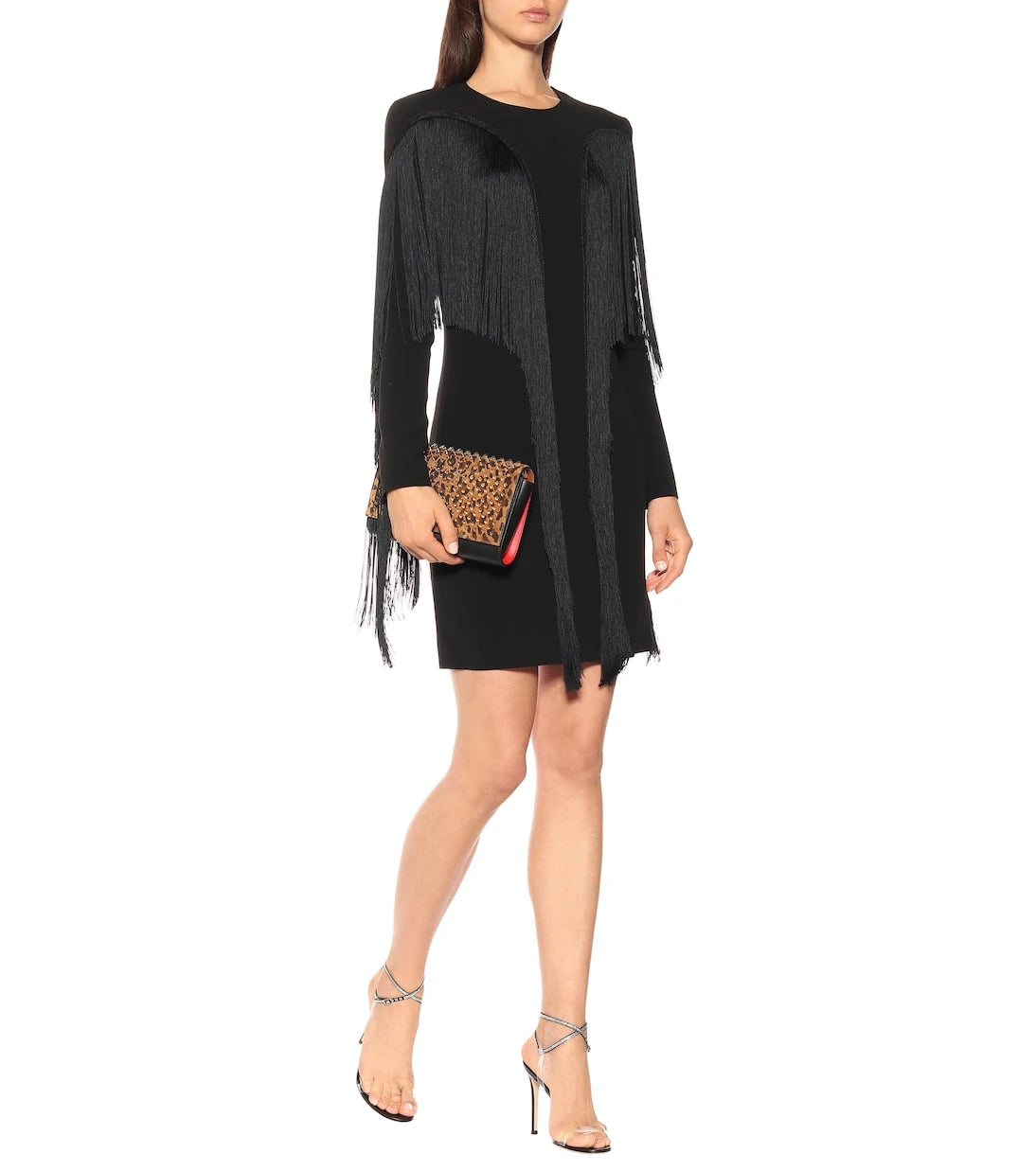 Stella McCartney - Fringe-trimmed crêpe minidress