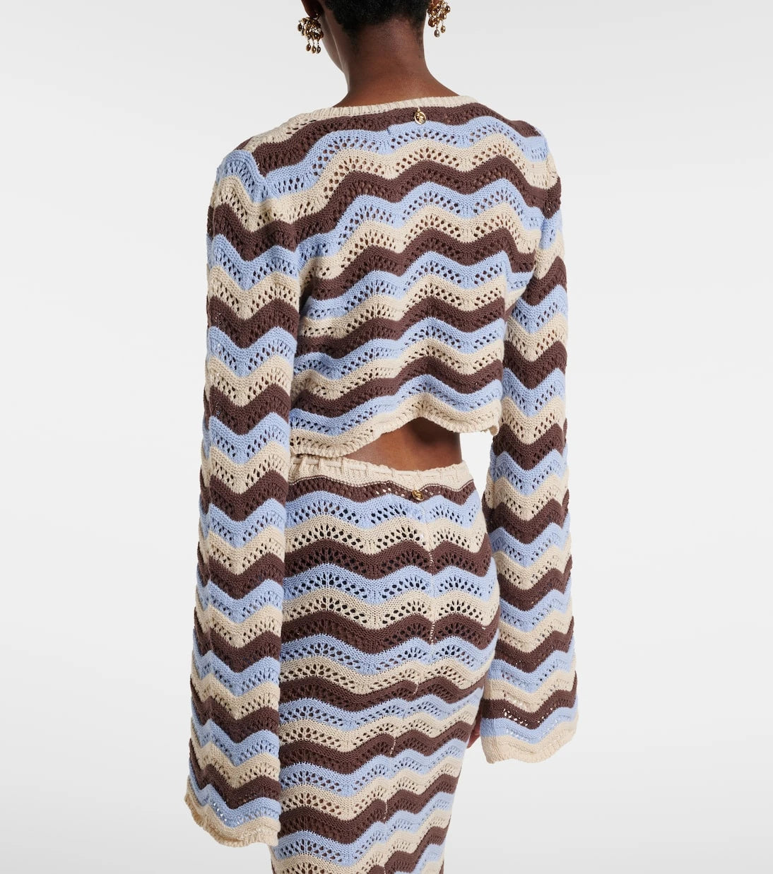 Bananhot - Miana open-knit cotton-blend crop top